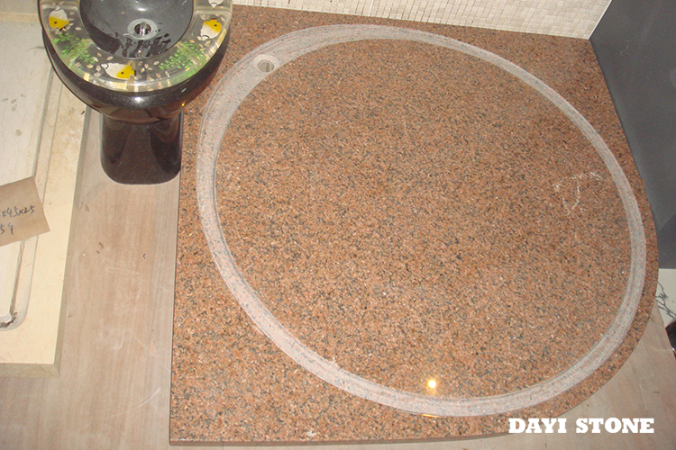 Tianshan Red Granite Stone Shower 80x80x4cm